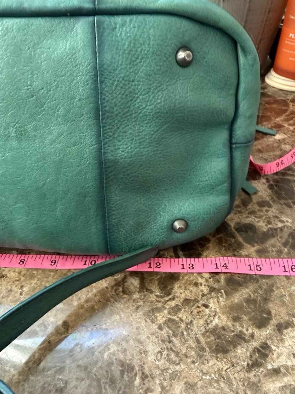 Free People We The Free Emerson Tote Bag Wash Greenery Leather NWT - Picture 8 of 11